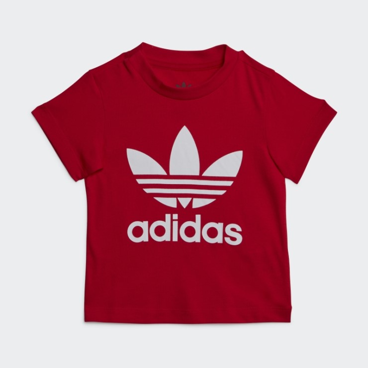 Elegante Camiseta Adidas Trefoil Escarlata