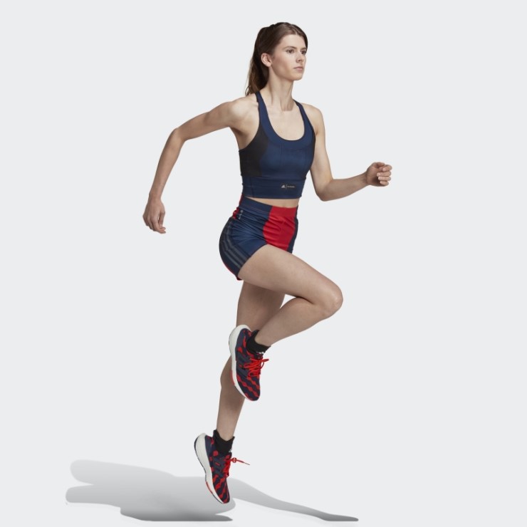 Adidas Marimekko Sujetador Con Bolsillo De Sujeción Media Azul Marino