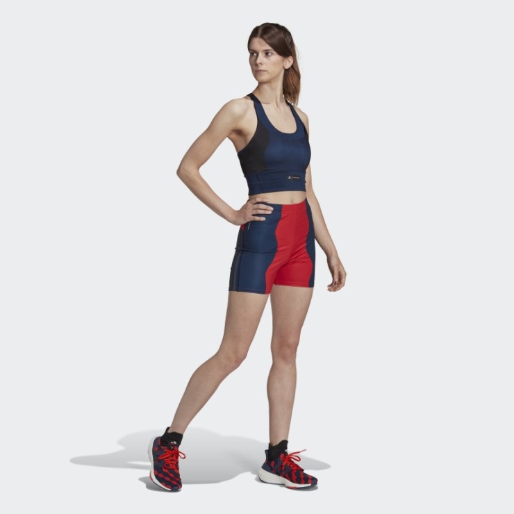 Adidas Marimekko Sujetador Con Bolsillo De Sujeción Media Azul Marino