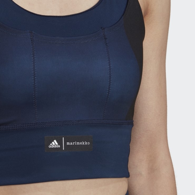 Adidas Marimekko Sujetador Con Bolsillo De Sujeción Media Azul Marino