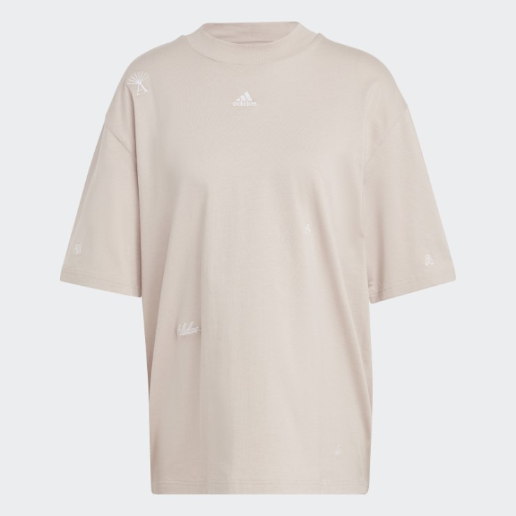 Camiseta Boyfriend Con Gráficos Inspirados En Cristales Curativos Adidas Taupe