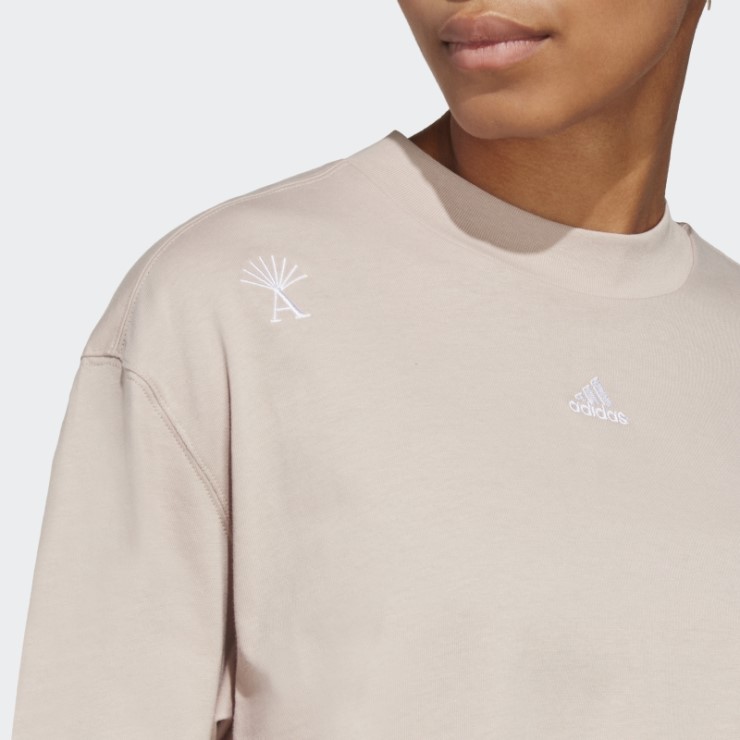 Camiseta Boyfriend Con Gráficos Inspirados En Cristales Curativos Adidas Taupe