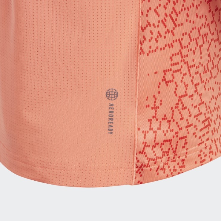 Camiseta Adidas Coral Aeroready Con Estampado Integral De 3 Rayas
