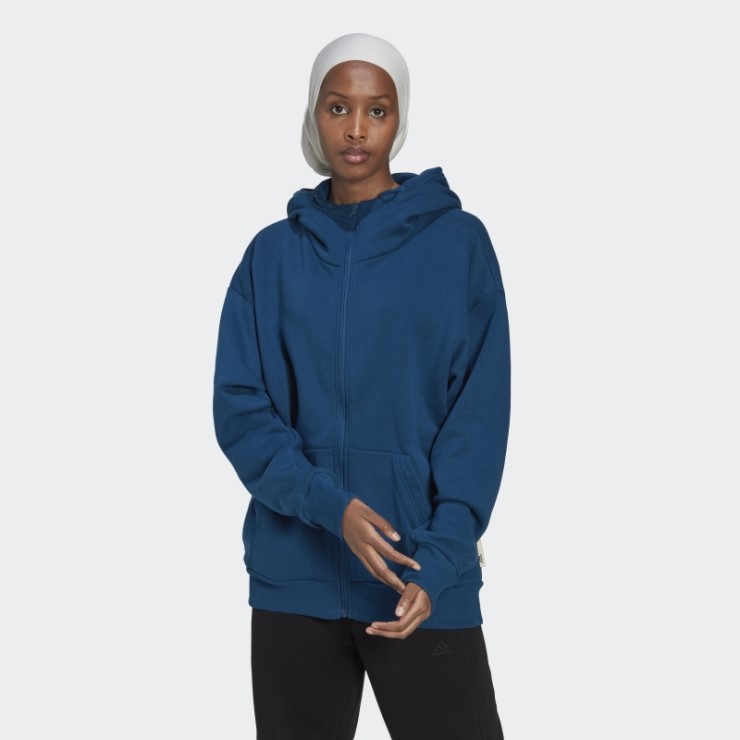 Sudadera Con Capucha Y Cremallera Completa Adidas Studio Lounge Azul Marino
