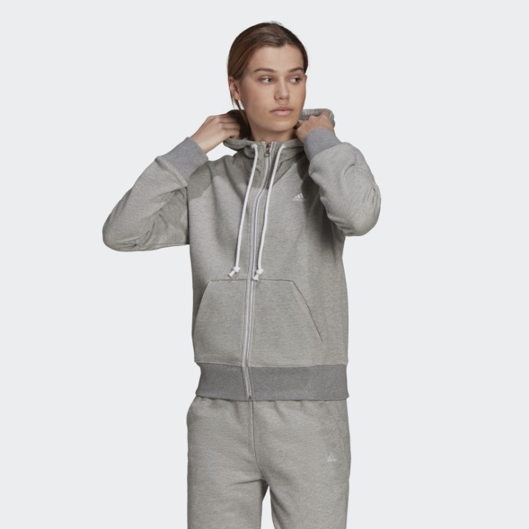 Adidas Sportswear Stadium Sudadera Con Capucha Y Cremallera Completa En Gris Medio
