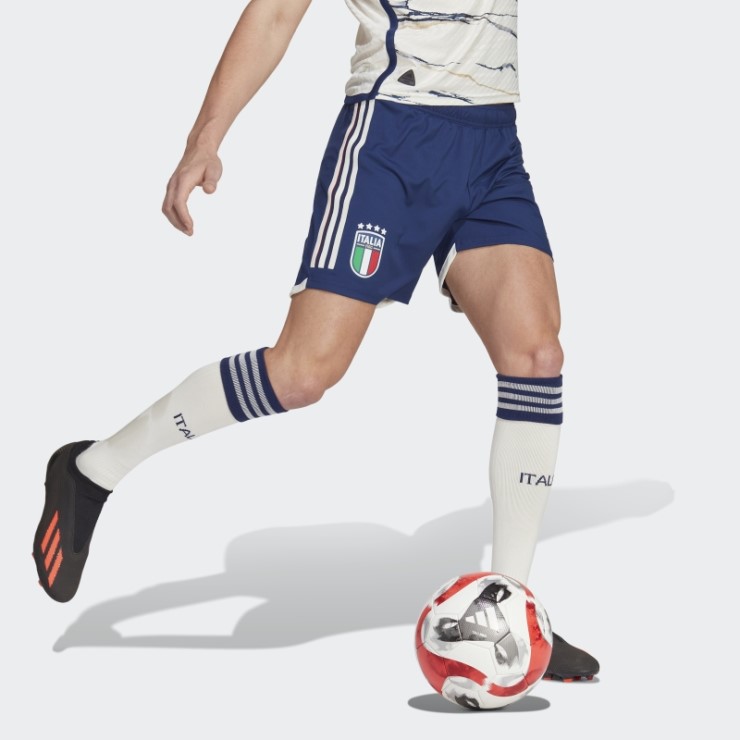 Adidas Pantalón Corto Azul Oscuro Italia 23 Primera Equipación Autentico