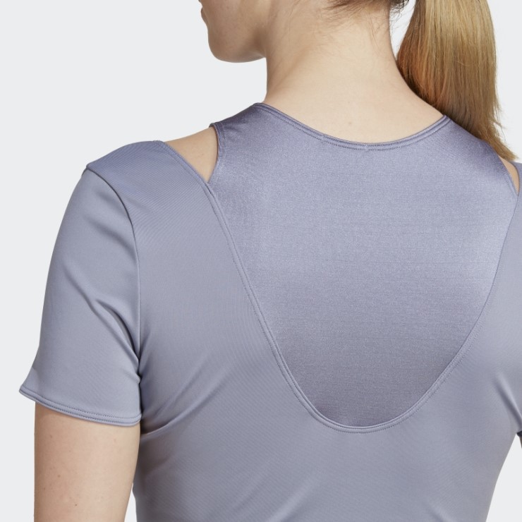Adidas Hiit Aeroready Crop Camiseta De Entrenamiento Plateada Violeta