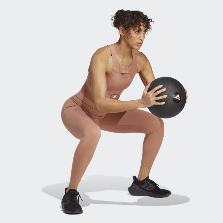 Sujetador De Entrenamiento De Sujeción Media Adidas Powerimpact Luxe Arcilla