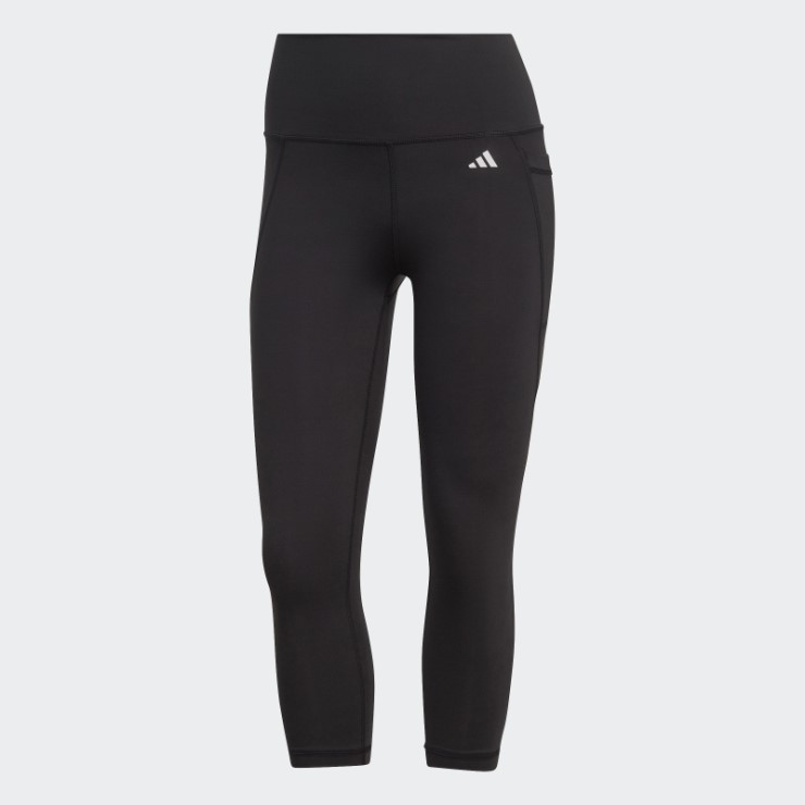 Negro Leggins 3/4 De Cintura Alta Con Bolsillo Oculto De Optime Adidas