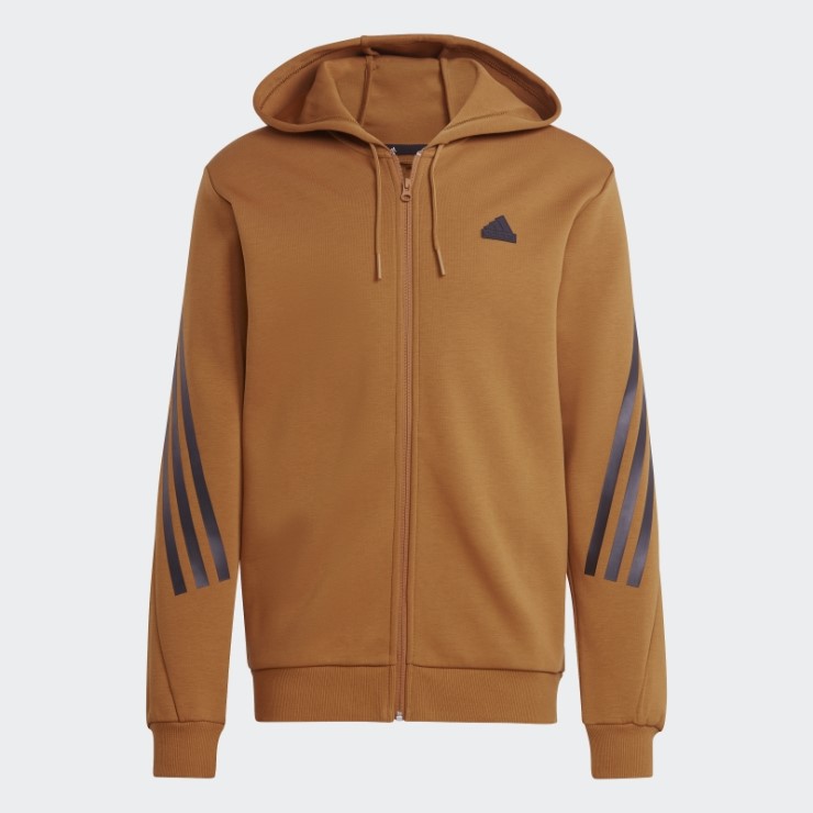 Sudadera Con Capucha Y Cremallera Completa De 3 Rayas De Iconos De Futuro De Bronce Adidas