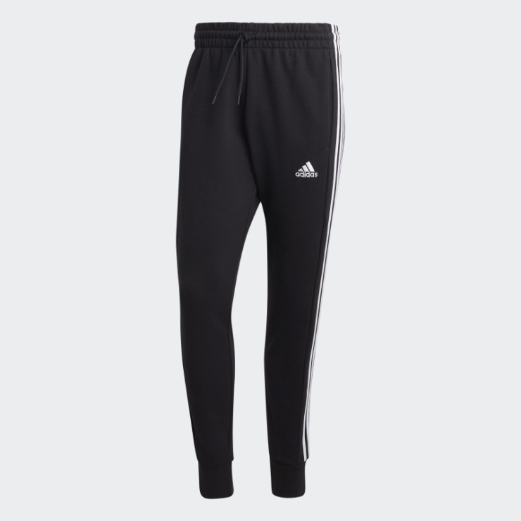 Adidas Essentials - Pantalones De 3 Rayas Con Puños Cónicos De Felpa Francesa