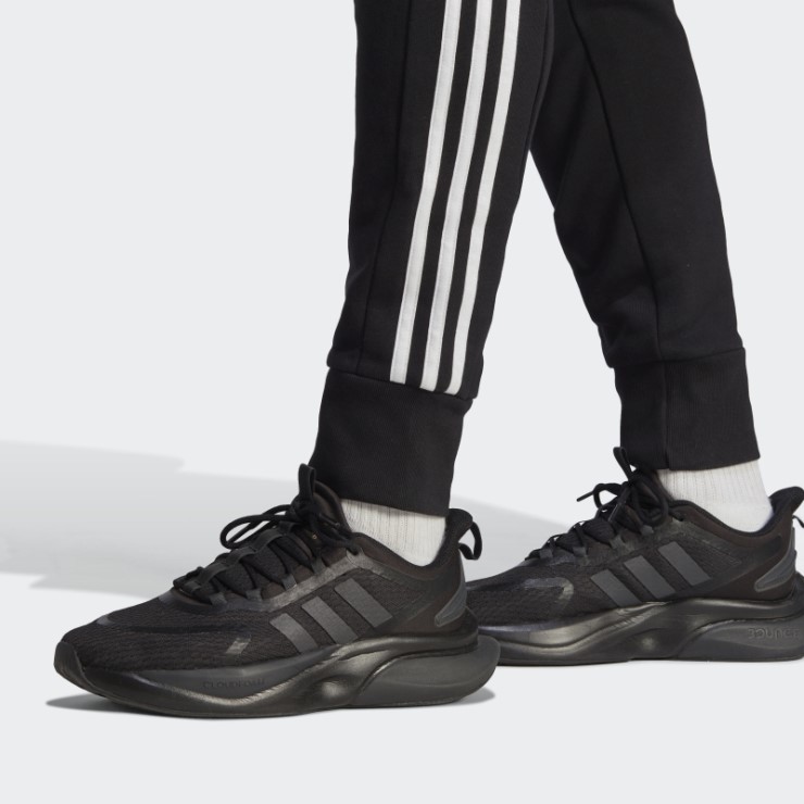 Adidas Essentials - Pantalones De 3 Rayas Con Puños Cónicos De Felpa Francesa
