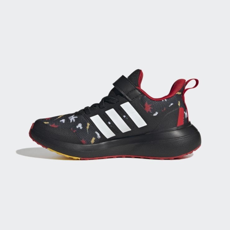 Negro Adidas X Disney Fortarun 2.0 Mickey Cloudfoam Elastic Lace Top Strap Zapatos Caliente