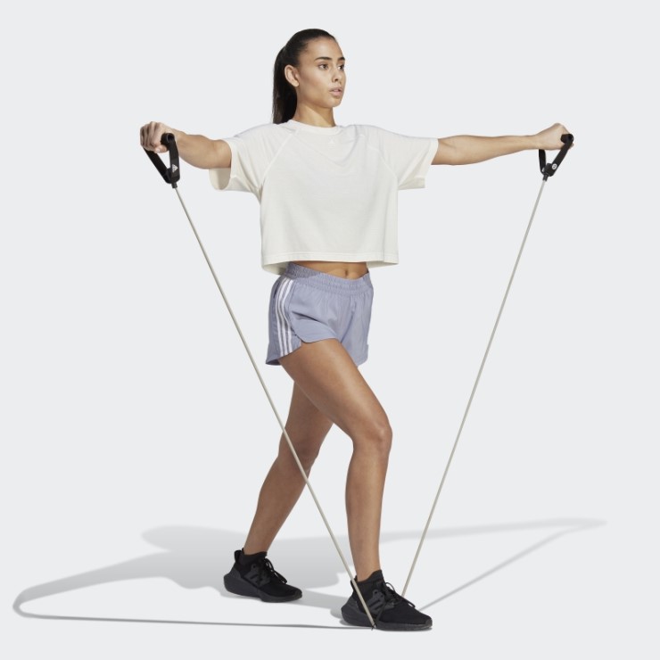 Adidas Pacer 3-stripes Woven Shorts Plateado Violeta