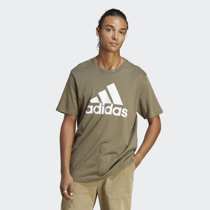 Camiseta Essentials Single Jersey Con Logo Grande Adidas Oliva