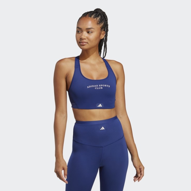 Sujetador Adidas Sports Club De Sujeción Media Azul Victoria