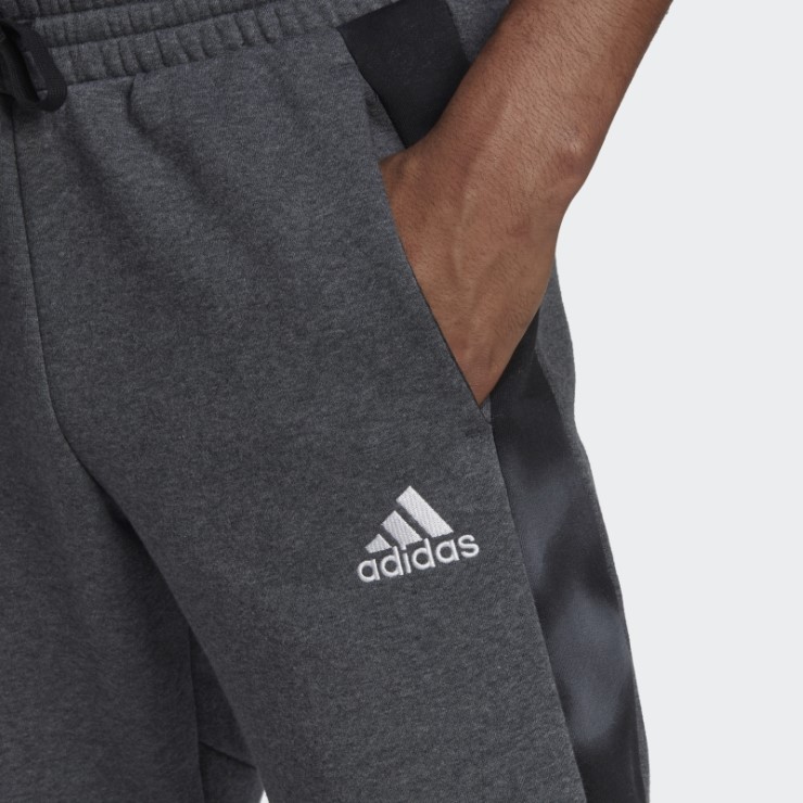Pantalones Adidas Essentials Camo Print Fleece Gris Oscuro Jaspeado