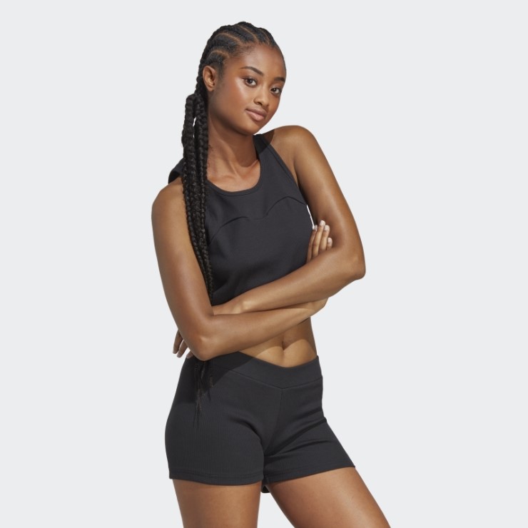 Camiseta Sin Mangas Hot Lounge Rib Negro Adidas