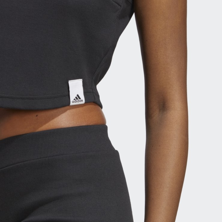 Camiseta Sin Mangas Hot Lounge Rib Negro Adidas