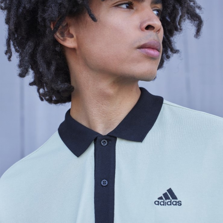 Polo Piqué Verde Adidas