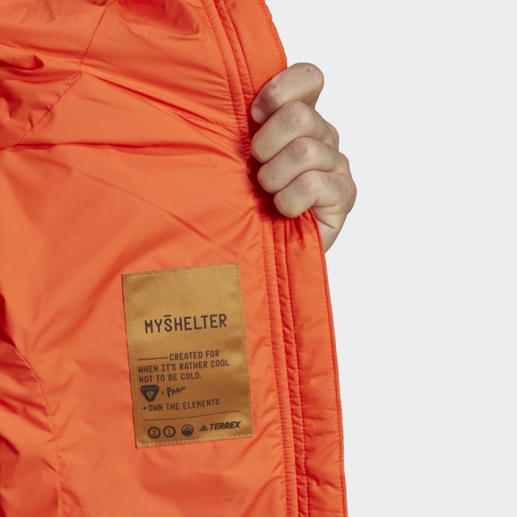Adidas Terrex Myshelter Primaloft Chaqueta Acolchada Con Capucha Naranja