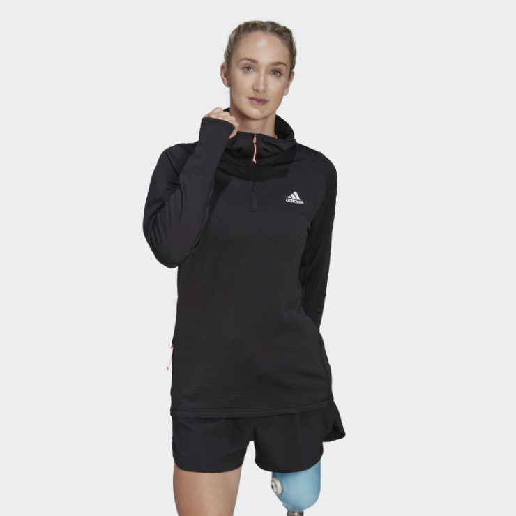 Adidas X-city Sudadera Con Capucha De Manga Larga Negra Para Correr