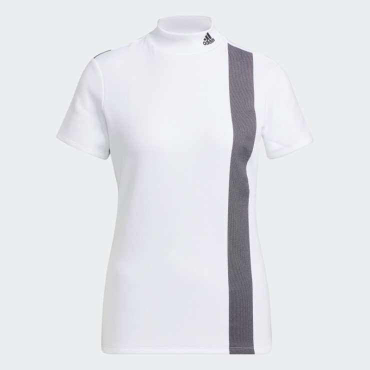 Adidas Camiseta Blanca Aeroready Con Cuello Alto Y 3 Barras