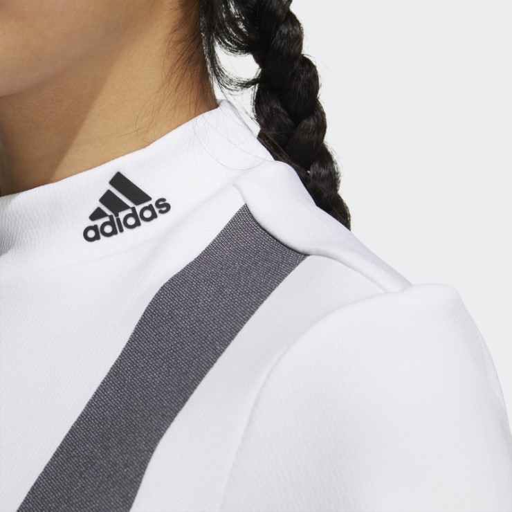Adidas Camiseta Blanca Aeroready Con Cuello Alto Y 3 Barras