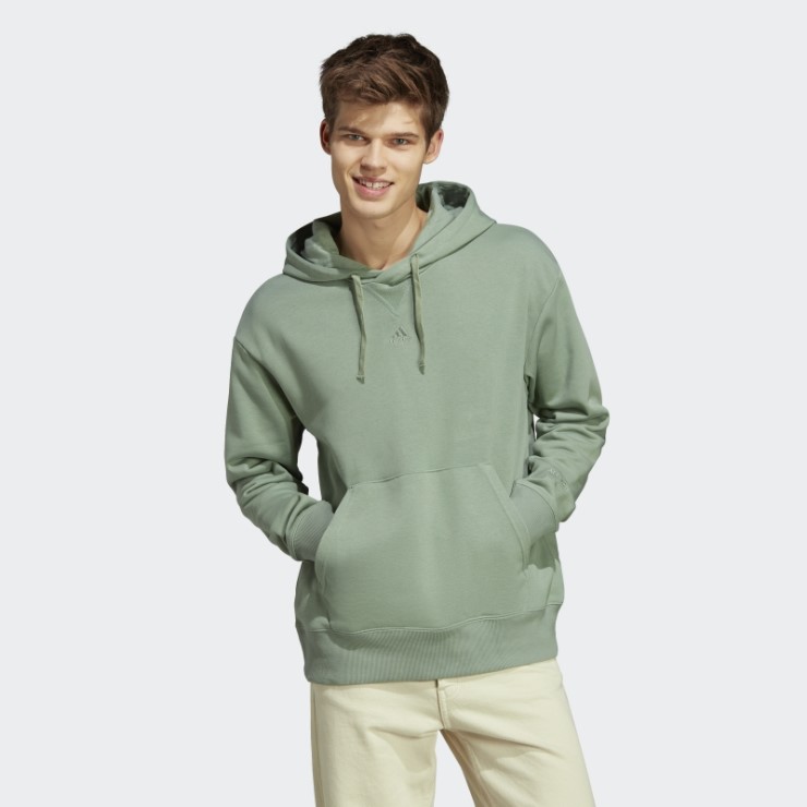 Adidas All Szn French Terry Sudadera Con Capucha Plata Verde