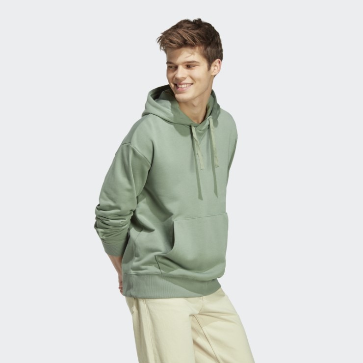 Adidas All Szn French Terry Sudadera Con Capucha Plata Verde