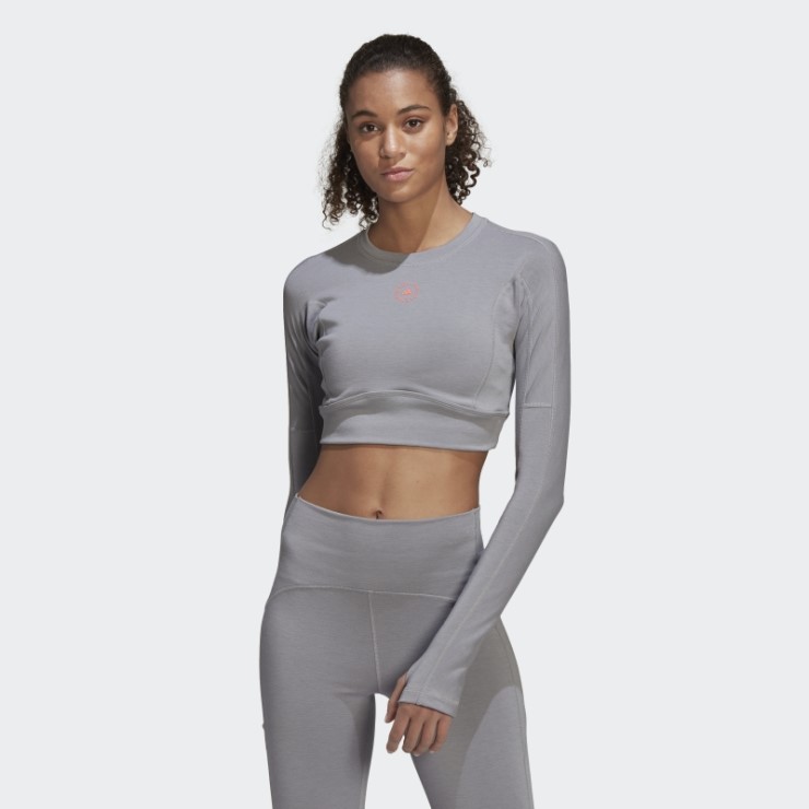 Adidas By Stella Mccartney Truestrength Cropped Manga Larga Hot Light Onix