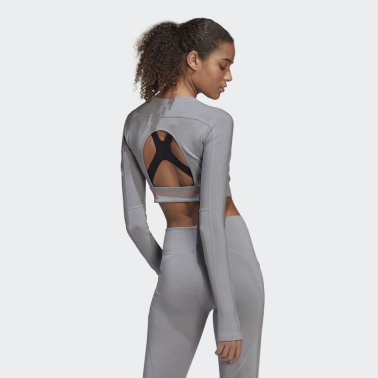 Adidas By Stella Mccartney Truestrength Cropped Manga Larga Hot Light Onix