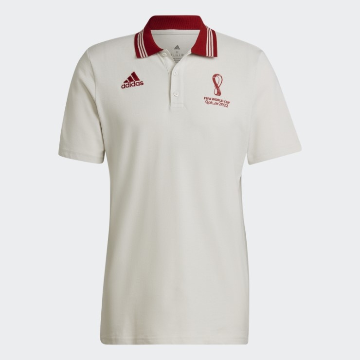 Adidas Polo Copa Del Mundo Fifa 2022 Oficial Emblema Talco