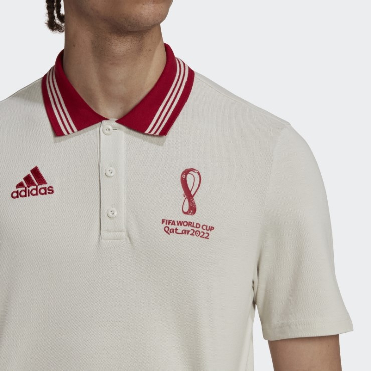 Adidas Polo Copa Del Mundo Fifa 2022 Oficial Emblema Talco