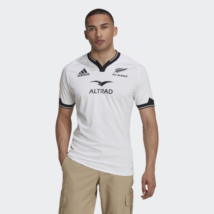Camiseta Réplica Adidas Blanca All Blacks Rugby Segunda Equipación