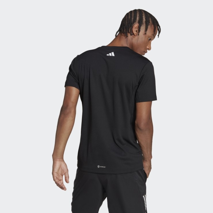 Camiseta Negra Con Logo De 3 Barras De Iconos Adidas