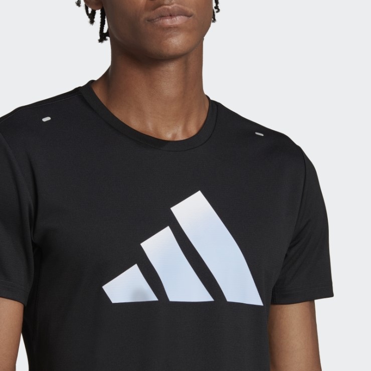Camiseta Negra Con Logo De 3 Barras De Iconos Adidas