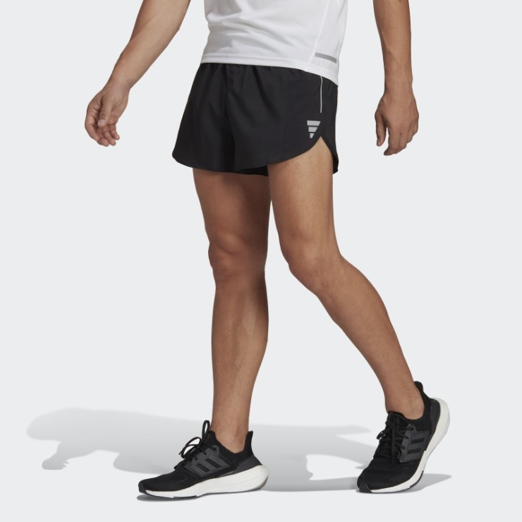 Negro Adidas Own The Run Split Shorts Moda