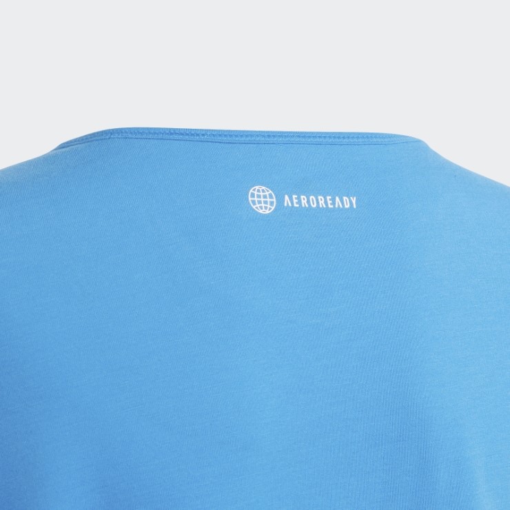 Camiseta Azul Aeroready Power Training Con Logo Recortada De Adidas