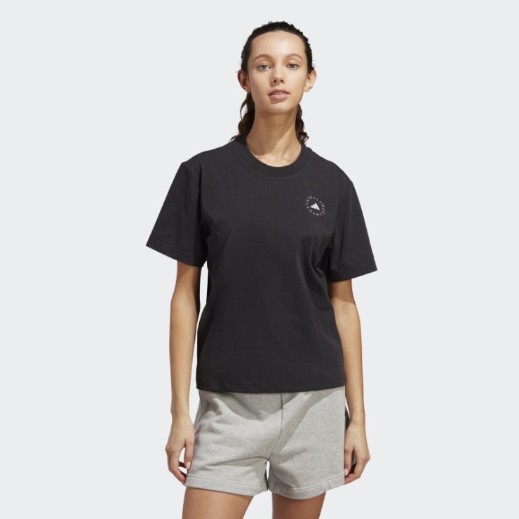Negro Adidas Por Stella Mccartney Truecasuals Regular Sportswear Camiseta Caliente