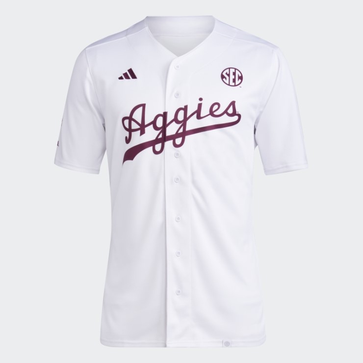 Camiseta De Beisbol Adidas Aggies Blanca