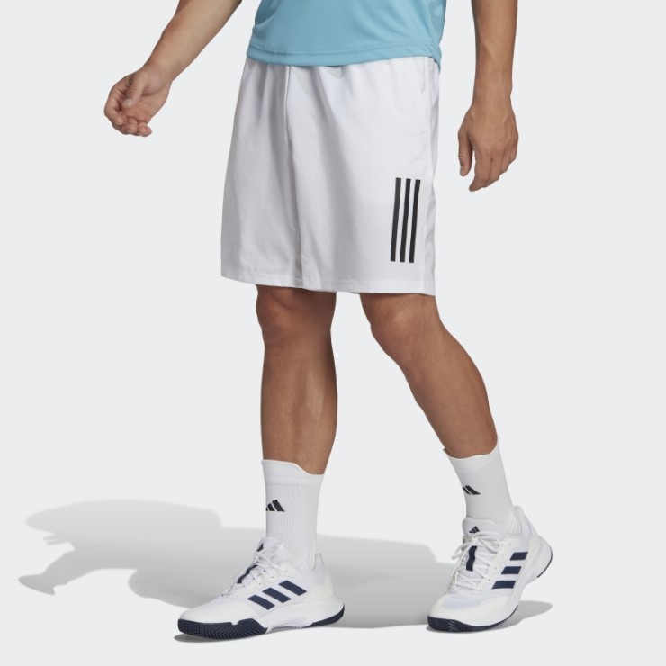 Adidas Club Shorts De Tenis Con 3 Rayas En Blanco