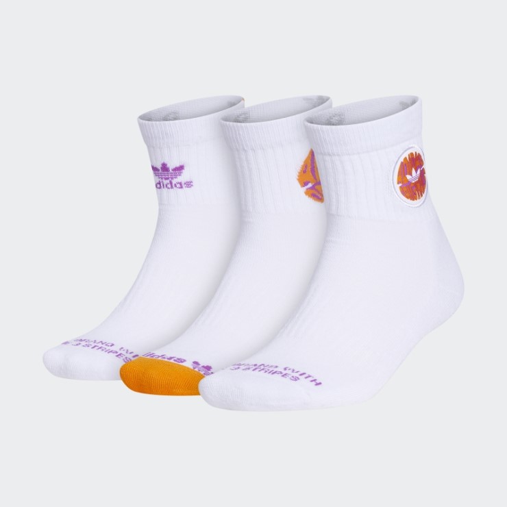 Adidas Espiral Cuartos De Calcetines 3 Pares Blanco