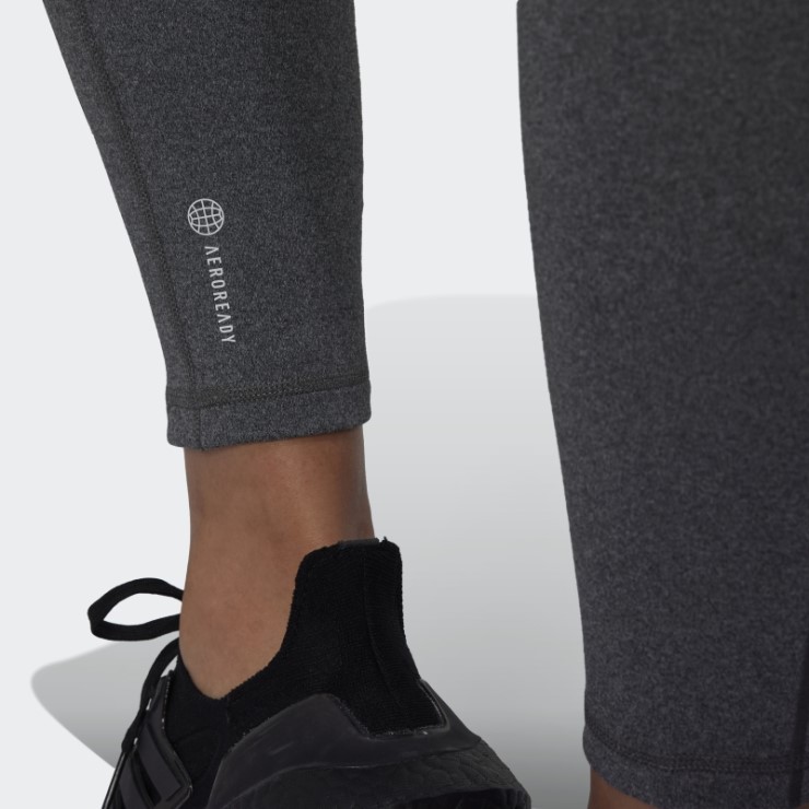 Gris Oscuro Jaspeado Adidas Yoga Studio 7/8 Leggings Caliente