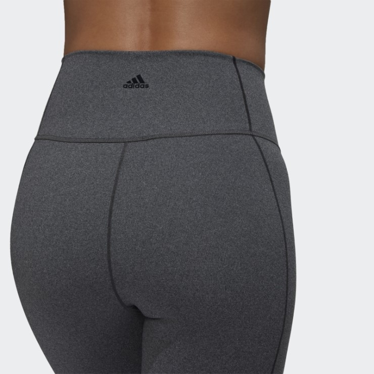 Gris Oscuro Jaspeado Adidas Yoga Studio 7/8 Leggings Caliente