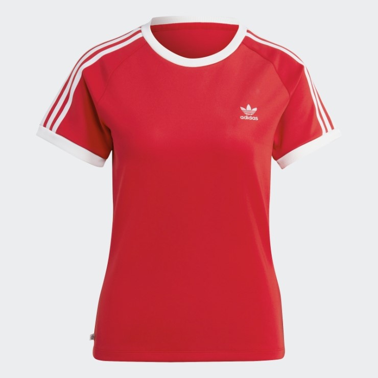 Camiseta Adicolor Classics Slim 3 Rayas Escarlata Adidas