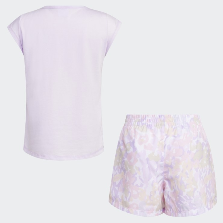 Conjunto Corto Adidas Purple Tint Mel Tee Wvn Aop