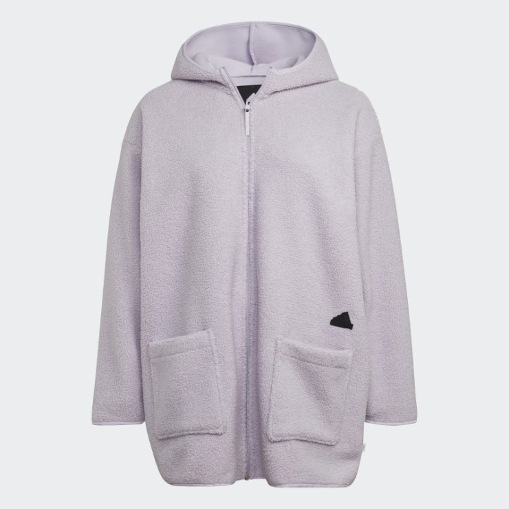 Sudadera Larga Con Capucha De Forro Polar (talla Grande) Adidas Silver Sunrise