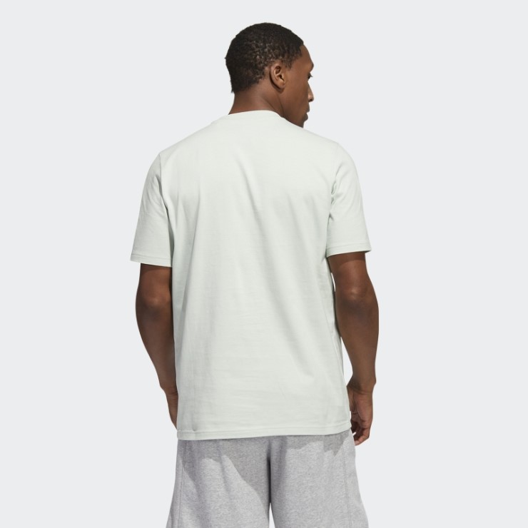 Adidas Camiseta Verde Con Bolsillo Gráfico De Deporte Dinámico