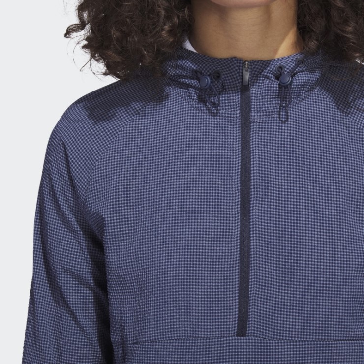 Sudadera Con Capucha De Golf De Seersucker Azul Marino Con Cremallera De 1/4 Adidas